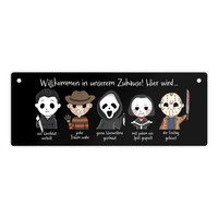 Serienkiller Metallschild L In 10,5X28Cm Mit Spruch Willkommen In Unserem