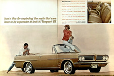 Pontiac 63 Tempest Automobile Convertible Vintage Print Ad 1962 0669
