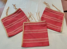 Ralph Lauren Seychelles San Luca EURO Shams Red Stripe 27x27" Burlap Trim Ties