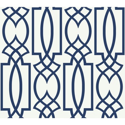 York Large Lattice Blue Wallpaper CM2383