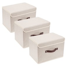 Tyeers Collapsible Storage Boxes Washable Fabric Storage Bins Lids 14.9X9.8X9.8