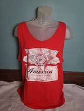 Budweiser America Sleeveless Tank Top Shirt XL Red White and Blue-USA Made