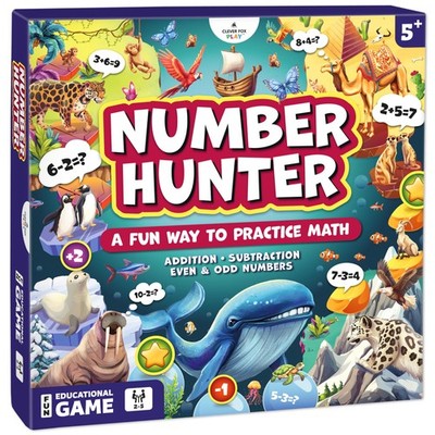 Number Hunter Math Board Game   Addition & Subtraction Math Game for Kids 5-7...