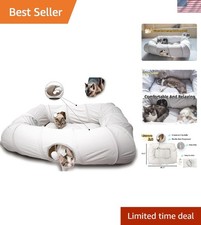 Spacious 4-way Shuttled Xl Cat Cave With Cool Mat - Perfect For Multi-cat Homes