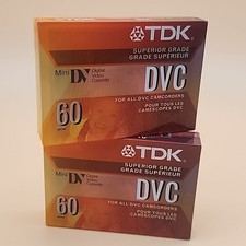 NEW TDK DVC Mini-DV 60 2-Pack Blank Tapes Digital Video Cassettes DVC60
