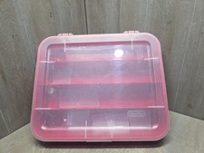 Sterilite Christmas Ornament Storage Case 32 Adjustable Compartments Red