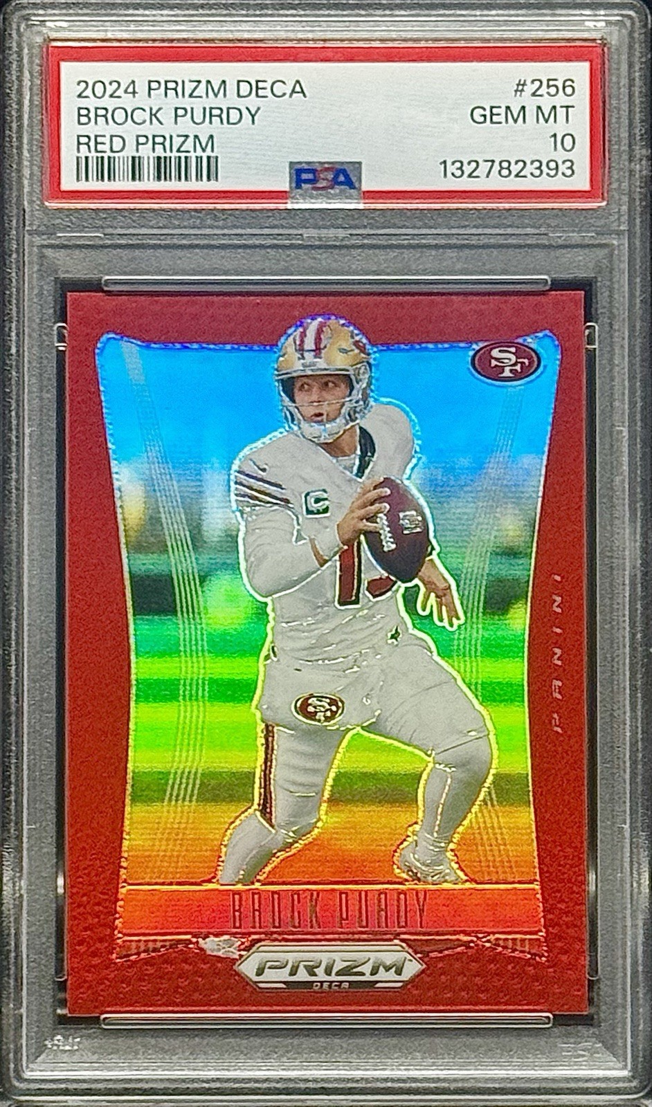 Brock Purdy PSA 10 - 2024 Prizm Deca #256 RED PRIZM /199 - SF 49ers view 4