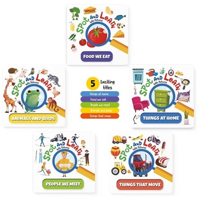Spot and Learn with Pictures: A Boxset of 5 Fun & Interactive Board Book to Deve