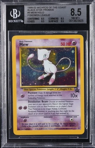 2000 Pokemon Mew #9 Black Star Promo Holo BGS 8.5 NM-MT+ WOTC League Rare