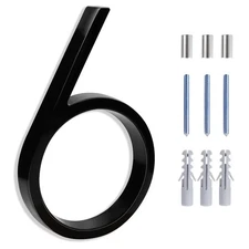 House Numbers for Outside Black 5 Inch, Metal Modern Floating House Number, G...