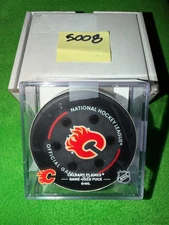 NHL LV Knights @ Flames Game Used Official MICROCHIP Puck 11.27.2023 3p 5008