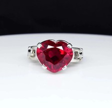 10 Ct Certified Natural Blood Red Ruby Heart Ring 925 Sterling Silver All Sizes
