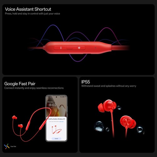 OnePlus Bullets Wireless Z3 Bluetooth in Ear Earphones- 3D Spatial Audio-SUNSET - 第 3/8 張圖片
