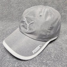 Gorra Puma Gorra de Béisbol Correa Gris Blanco OSFM Ajustable Ligera Entrenamiento