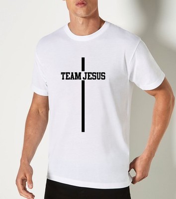 JESUS SIGNATURE TEAM VERTIKALES KREUZ T-SHIRT CHRISTLICHER GLAUBE RELIGIÖS GESCHENK TOP