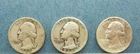 3 - 1944 Silver Quarters from the Philadelphia Mint Circulated Please "LQQK"