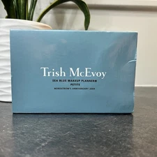 Trish McEvoy 2004 Anniversary Sea Blue Petite Makeup Planner Zipper Bag & Makeup