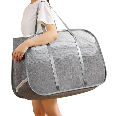 Collapsible Laundry Baskets with Easy Carry Handles, 26''x18.2''x11.5'', Grey