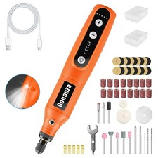 Mini Cordless Rotary Tool Kit - 5-Speed, 3.7V Power Supply with LED Light 62 ...