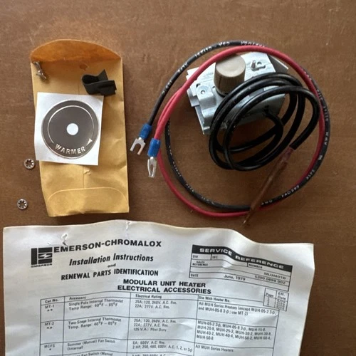 Eaton Emerson Heater Thermostat E16835 120F Max Mears MUH Heater NEW
