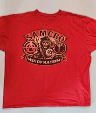 Sons Of Anarchy - SAMCRO Reaper Men Of Mayhem - RED T shirt, XL