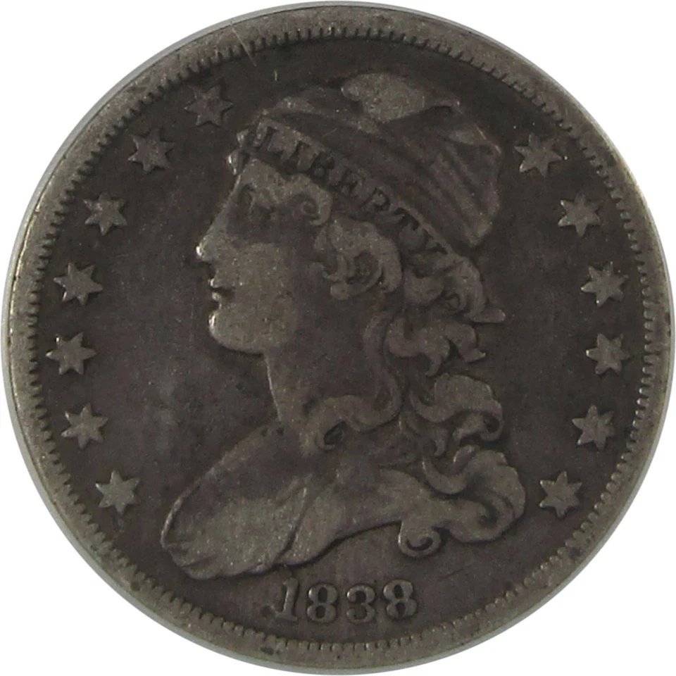 1838 B-1 Capped Bust Quarter VF 30 ANACS Silver 25c Coin SKU:I23028 - Image 3 of 4