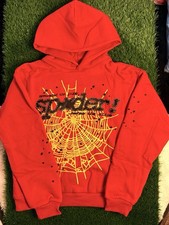 Mens Red Fleece Pullover Hoodie Drawstring Ho...