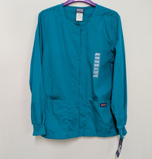 Cherokee Workwear Scrub Warm Up Jacket, Sz. XXS, Color Teal, NWT