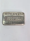 Vintage Engelhard 10 oz .999+ Silver Poured Bar P-Series P370954