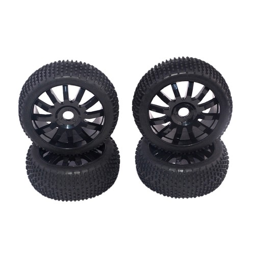 4 Stück 1: 8 Gummireifen & Felgen 17 mm Sechskant passend für RC Autoteile