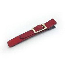 Leather Alligator Hair Clip A63Red