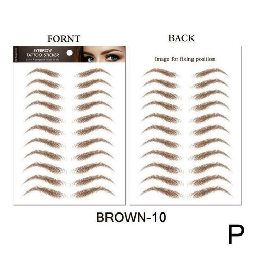 Eyebrow Stickers Makeup Waterproof Tattoo Long Lasting / Brown Black P3X4 - Picture 13 of 14