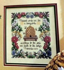 Cross Stitch Pattern BEE GARDEN SAMPLER Flowe...