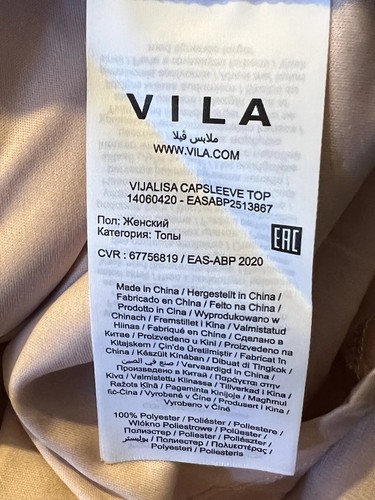 VILA Blouse Frilly Cap Sleeve Dusky Pink Mauve Size 14 Tie Back Chiffon Top BNWT - Picture 8 of 9