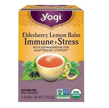 Yogi Tea - Elderberry Lemon Balm Immune and Stress Support 16 Tea Bags