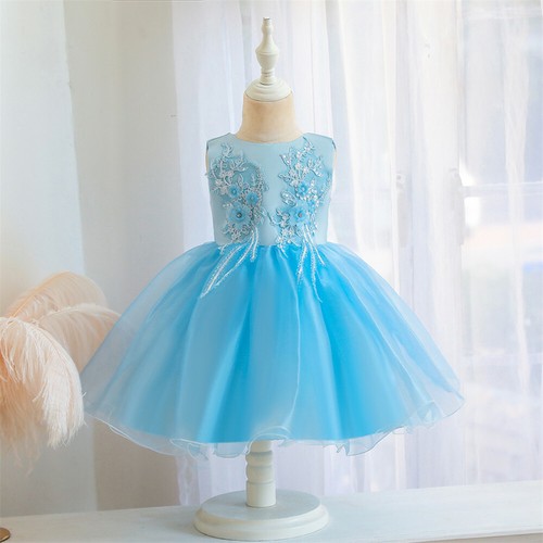 Little Girls Sleeveless Lace Tutu Dress Toddler Birthday Party Gown Wedding - Picture 83 of 197