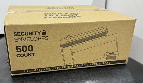 #10 Security-Self-Seal Business Letter Envelopes, Peel & Seal Closure -500 Count - Picture 4 of 5