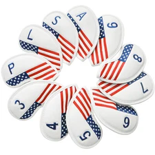 Golf Club Covers for Irons Magnetic Value 11 Pack, Synthetic Leather Head Cover