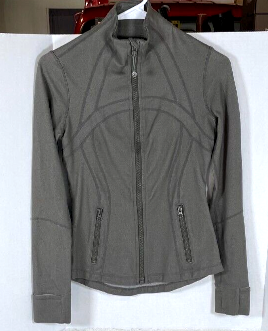 Lululemon Define Jacket Full Zip Yoga Workout Dark Olive Green Sz
