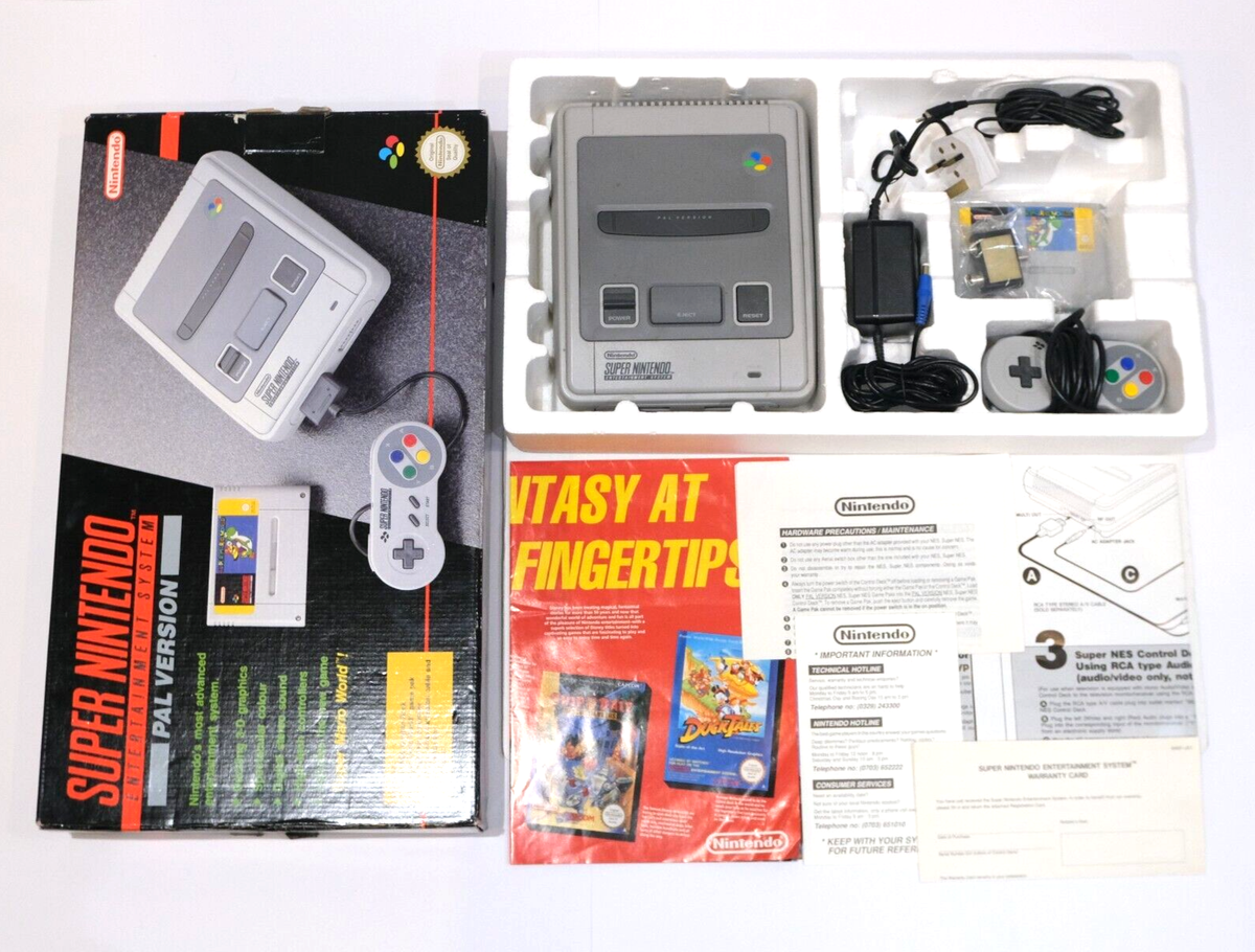 Super Nintendo SNES Console Boxed Complete With Paperwork Super Mario  World