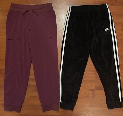 Lot of 2, Girls Youth Adidas All In Motion sweatpants, Size L for Age 10-12