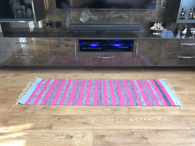 Bunt Handgewebt Flachgewebe Handwebstuhl Baumwolle Indisch Dhurrie Läufer Yogamatte 