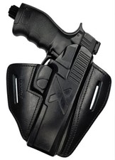 U24 Leder Holster f&uuml;r Umarex T4E HDP 50  G&uuml;rtelholster schwarz VlaMiTex
