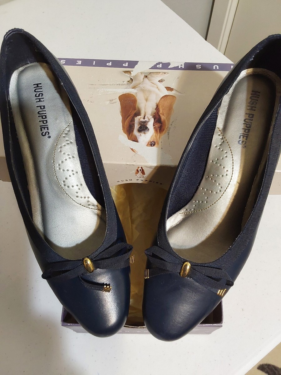 Hush Puppies Womens Shoes Med Navy Smooth Pump