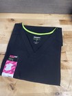 Scrubstar Women’s Black Stretch Moisture Control Scrub Top Shirt Size L New