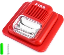 Fire Alarm, 12 / 24V DC Wired Sound and Light Fire Alarm Warning Strobe Siren Ho