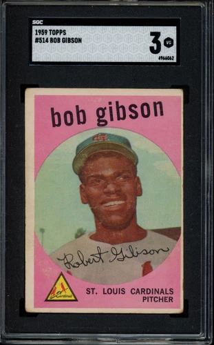 1959 Topps #514 Bob Gibson RC SGC 3 St. Louis Cardinals HOF Baseball Card (6062)