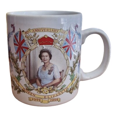 Queen Elizabeth II Mug 40th Anniversary 1952-1992 Springdale China