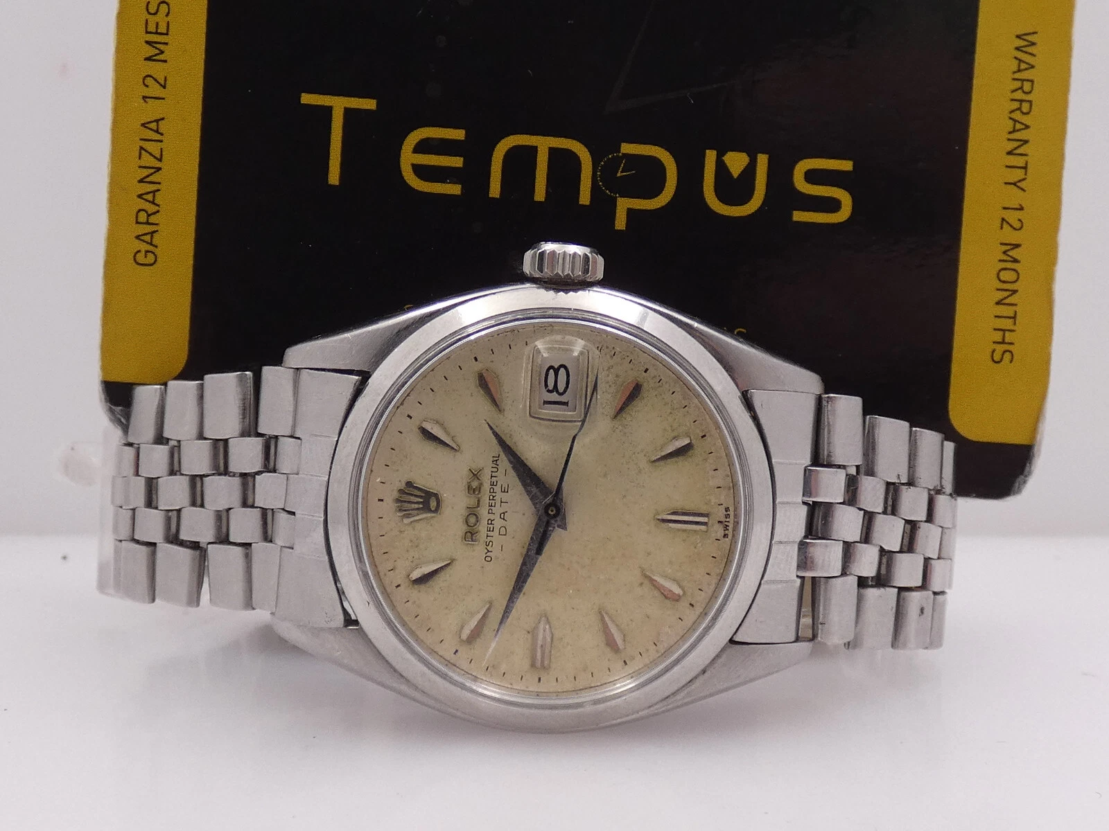 Rolex — ROLEX OYSTER PERPETUAL DATE 6534 AUTOMATIC BUTTERFLY '57 SERVICED STEEL WATCH