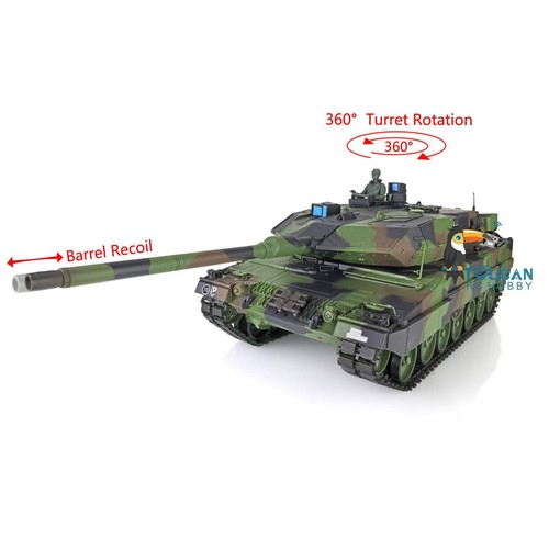 1/16 Henglong 7.0 Plastic Leopard2A6 3889 BB IR RC Tank W/ 360° Barrel Recoil - Picture 2 of 12